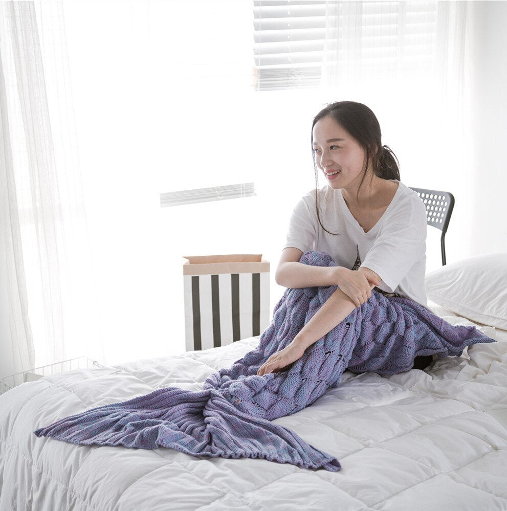 Mermaid Dreams Knitted Mermaid Tail Blanket
