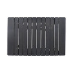 Aureliаn Folding Acacia Wood Outdoor Side Table – Modern Slat-Top Patio Accent Table, Dark Gray 22.75"