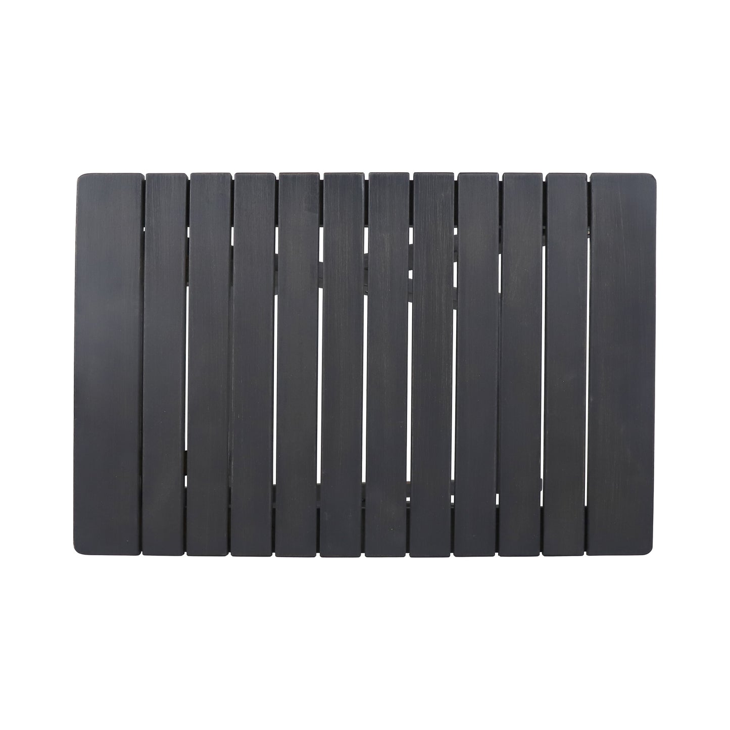 Aureliаn Folding Acacia Wood Outdoor Side Table – Modern Slat-Top Patio Accent Table, Dark Gray 22.75"