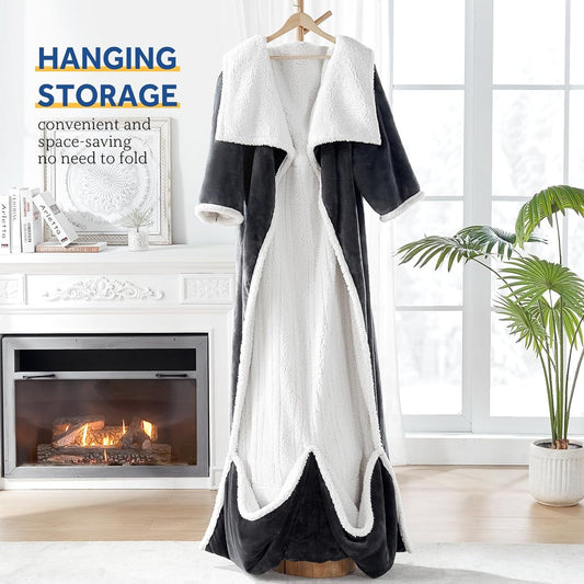 Wearable Electric Heated Blanket with Sleeves