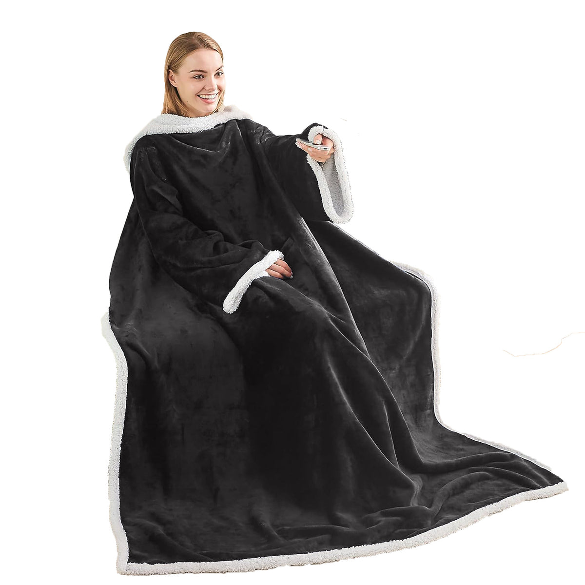 Sherpa Hooded Wearable Blanket