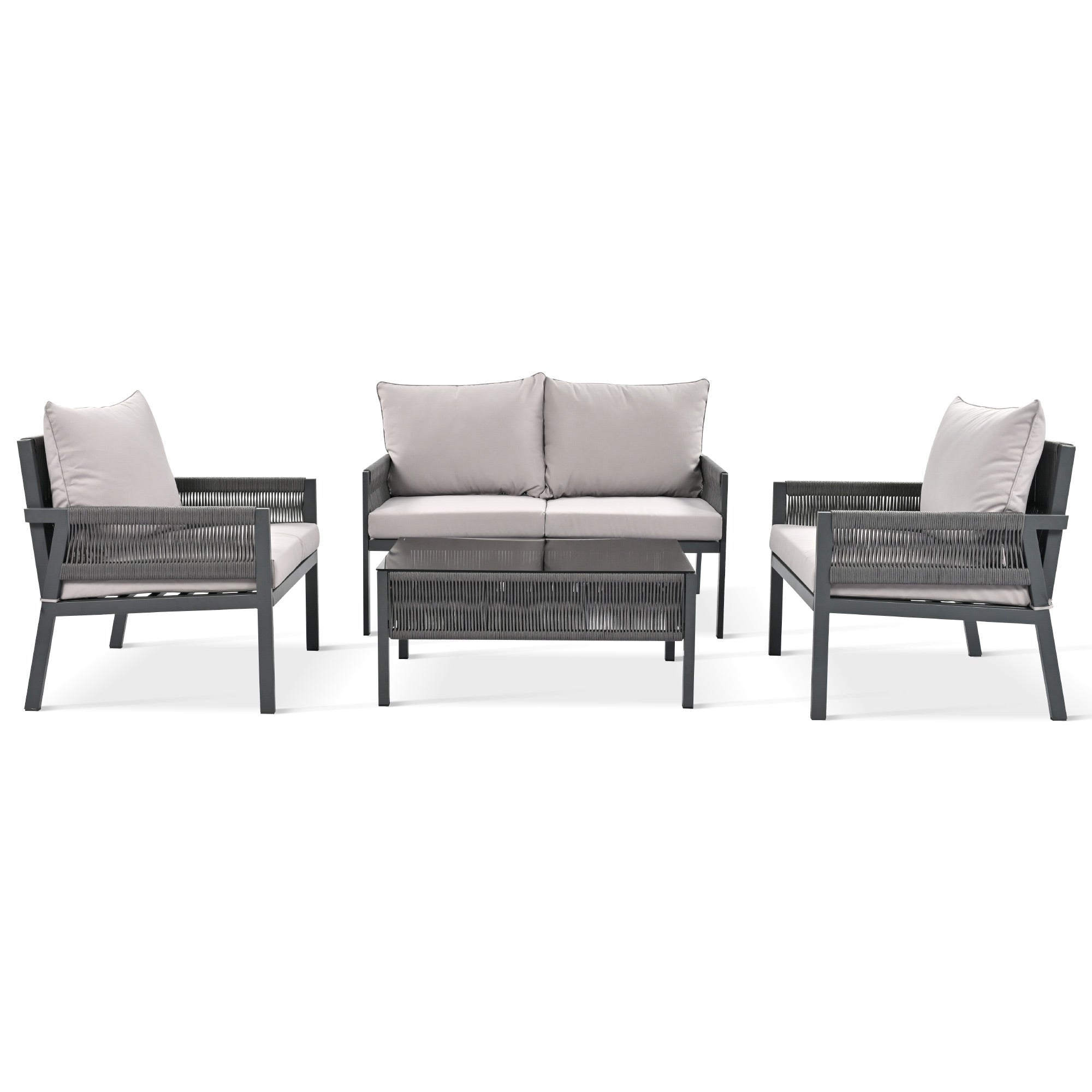 𝗔𝘂𝗿𝗲𝗹𝗶𝗮𝗻 4-𝗣𝗶𝗲𝗰𝗲 𝗥𝗼𝗽𝗲 𝗢𝘂𝘁𝗱𝗼𝗼𝗿 𝗟𝗼𝘂𝗻𝗴𝗲 𝗦𝗲𝘁 – 𝗗𝗲𝗲𝗽 𝗦𝗲𝗮𝘁𝗶𝗻𝗴 𝗣𝗮𝘁𝗶𝗼 𝗙𝘂𝗿𝗻𝗶𝘁𝘂𝗿𝗲 𝘄𝗶𝘁𝗵 𝗧𝗲𝗺𝗽𝗲𝗿𝗲𝗱 𝗚𝗹𝗮𝘀𝘀 𝗧𝗮𝗯𝗹𝗲, 𝗚𝗿𝗲𝘆