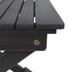 Aureliаn Folding Acacia Wood Outdoor Side Table – Modern Slat-Top Patio Accent Table, Dark Gray 22.75"