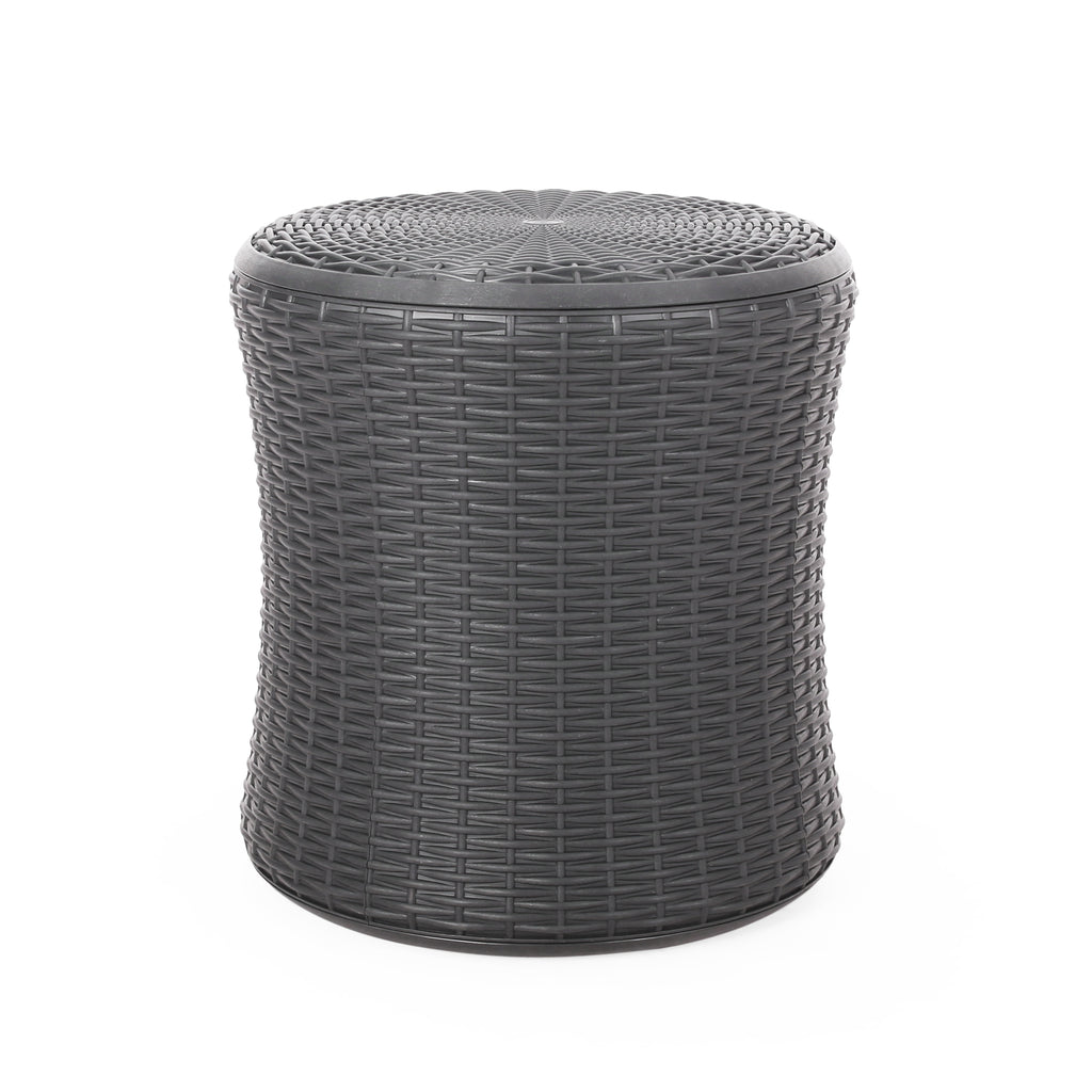 𝗔𝘂𝗿𝗲𝗹𝗶𝗮𝗻 𝗛𝗶𝗱𝗱𝗲𝗻 𝗦𝘁𝗼𝗿𝗮𝗴𝗲 𝗢𝘂𝘁𝗱𝗼𝗼𝗿 𝗦𝗶𝗱𝗲 𝗧𝗮𝗯𝗹𝗲 – 𝗠𝗼𝗱𝗲𝗿𝗻 𝗪𝗲𝗮𝘁𝗵𝗲𝗿-𝗥𝗲𝘀𝗶𝘀𝘁𝗮𝗻𝘁 𝗣𝗮𝘁𝗶𝗼 𝗔𝗰𝗰𝗲𝗻𝘁 𝗧𝗮𝗯𝗹𝗲, 𝗗𝗮𝗿𝗸 𝗚𝗿𝗮𝘆 19.25”