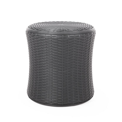 𝗔𝘂𝗿𝗲𝗹𝗶𝗮𝗻 𝗛𝗶𝗱𝗱𝗲𝗻 𝗦𝘁𝗼𝗿𝗮𝗴𝗲 𝗢𝘂𝘁𝗱𝗼𝗼𝗿 𝗦𝗶𝗱𝗲 𝗧𝗮𝗯𝗹𝗲 – 𝗠𝗼𝗱𝗲𝗿𝗻 𝗪𝗲𝗮𝘁𝗵𝗲𝗿-𝗥𝗲𝘀𝗶𝘀𝘁𝗮𝗻𝘁 𝗣𝗮𝘁𝗶𝗼 𝗔𝗰𝗰𝗲𝗻𝘁 𝗧𝗮𝗯𝗹𝗲, 𝗗𝗮𝗿𝗸 𝗚𝗿𝗮𝘆 19.25”