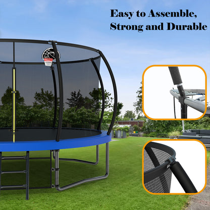 Venture 12FT Family Trampoline & Basketball Set - Blue