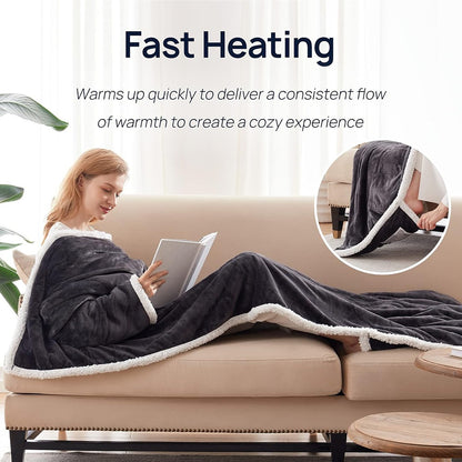 Wearable Electric Heated Blanket with Sleeves