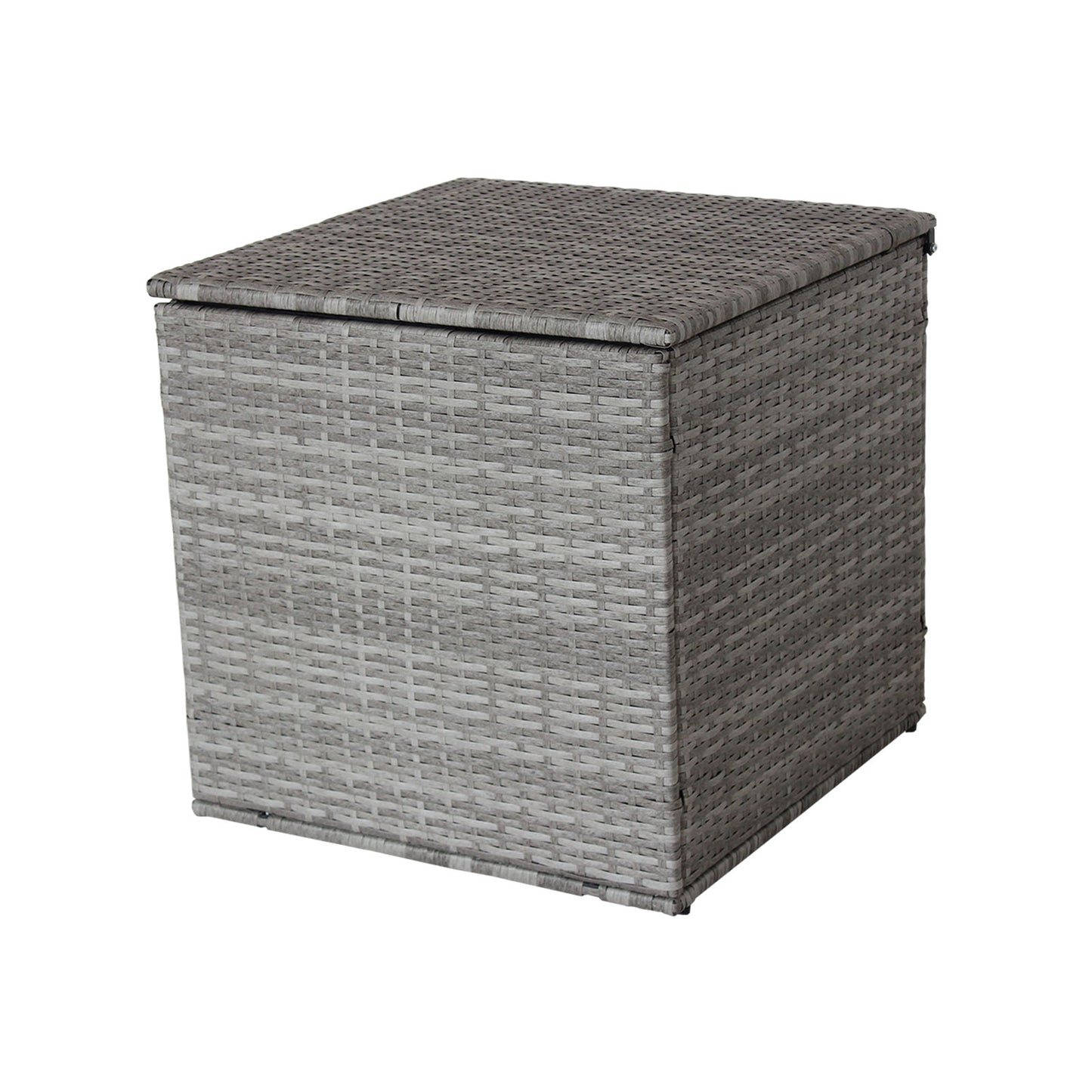 4-Piece Patio Sectional Wicker Rattan Outdoor Furniture Set with Storage Box – Modern Grey Patio Sofa Set