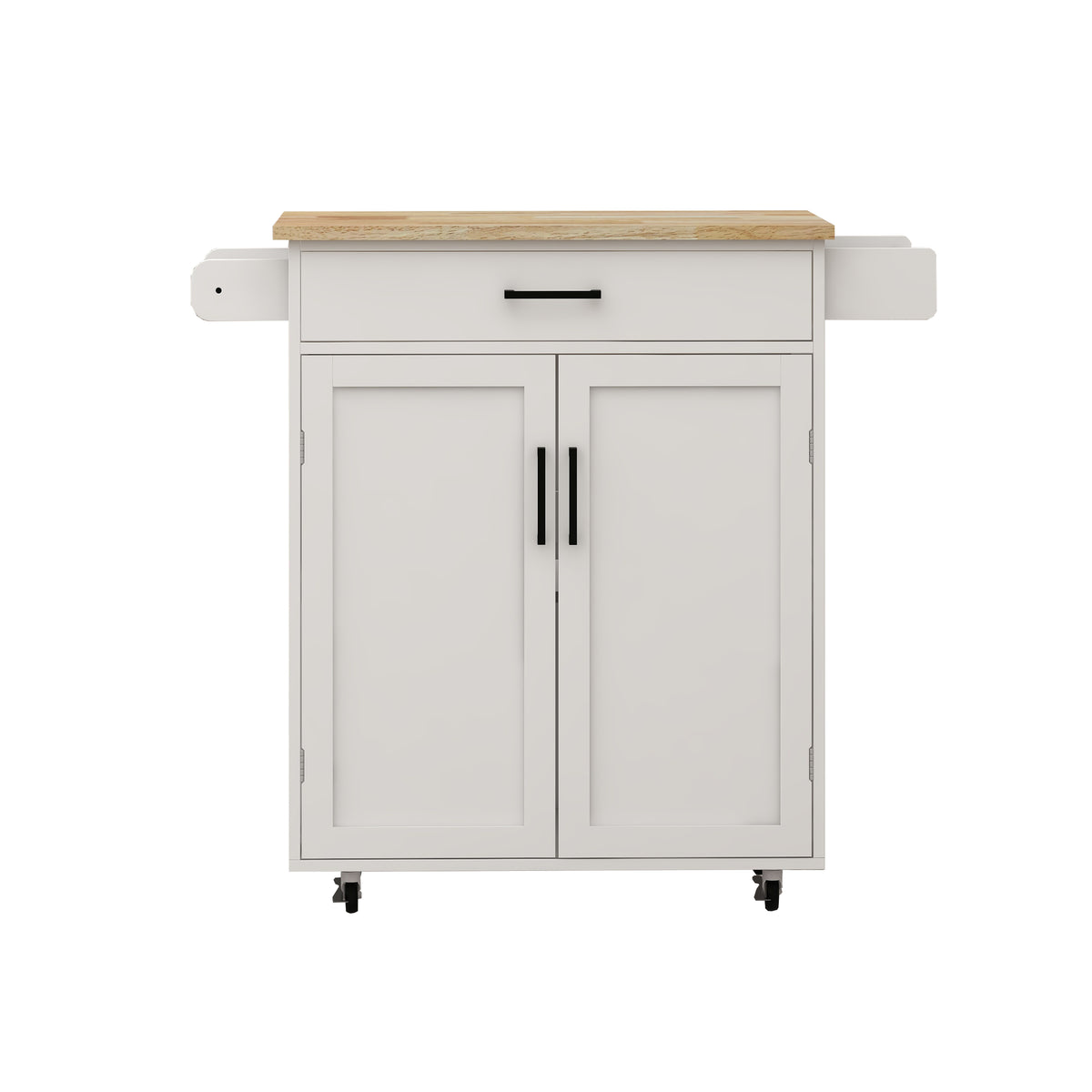 Kitchen island rolling trolley cart with 1 drawer & 2 doors with storage racks & Adjustable Shelves & towel rack