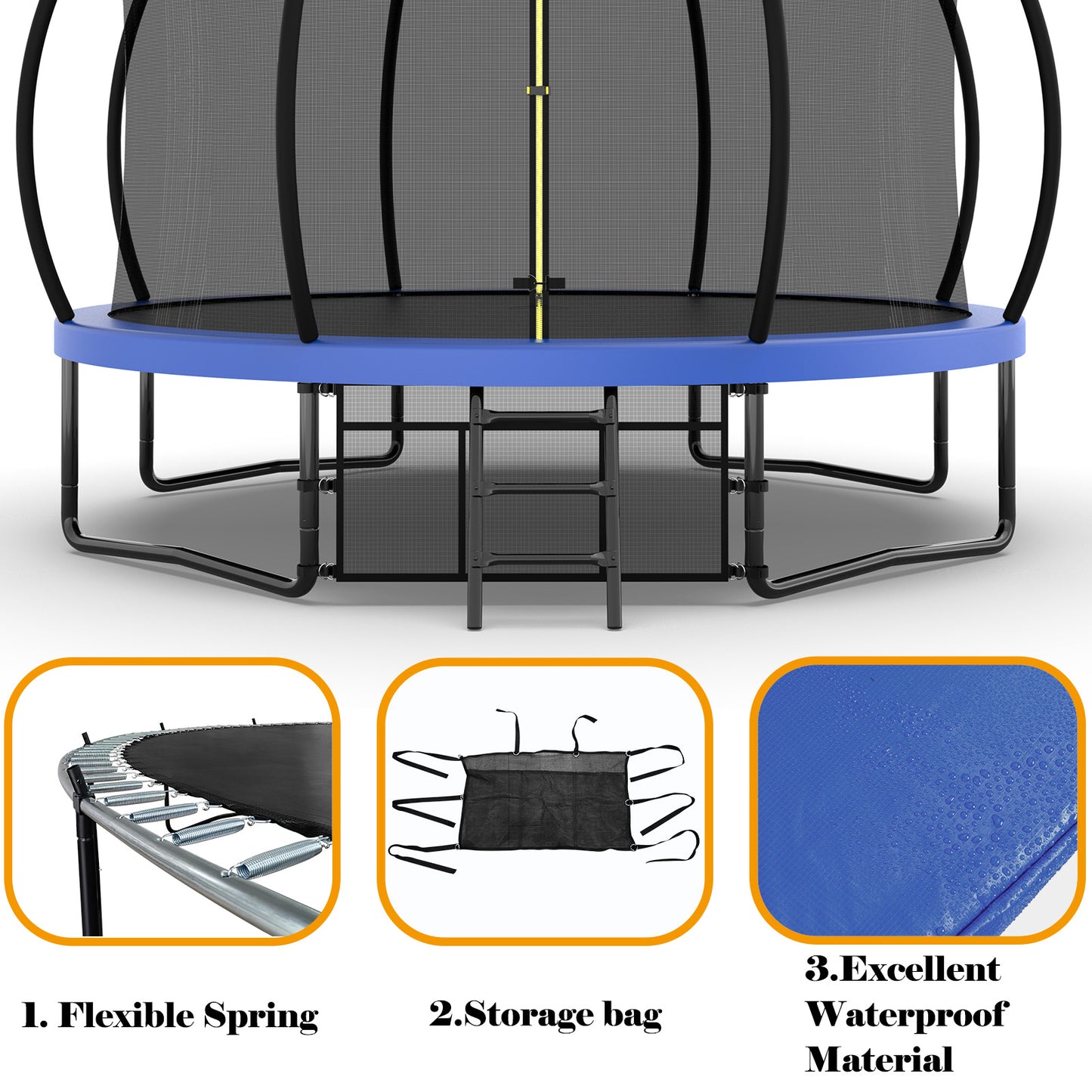 Venture 12FT Family Trampoline & Basketball Set - Blue