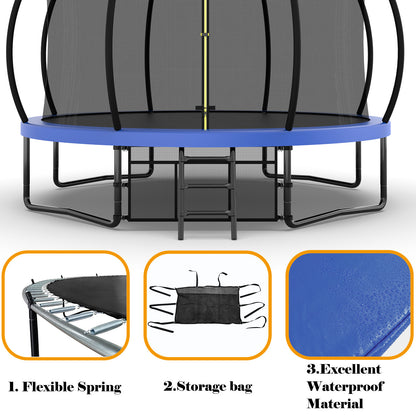 Venture 12FT Family Trampoline & Basketball Set - Blue