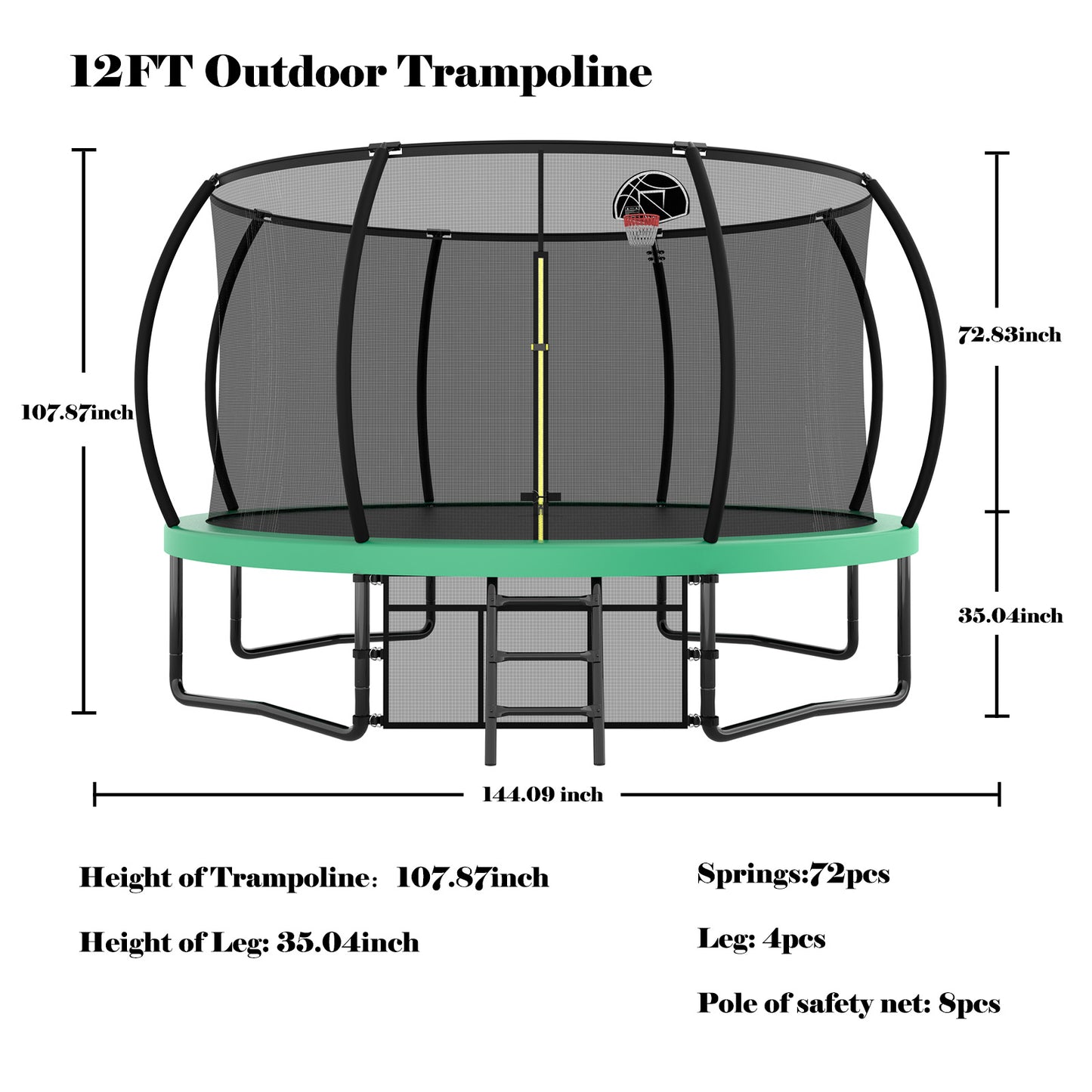 Venture 12FT Family Trampoline & Basketball Set