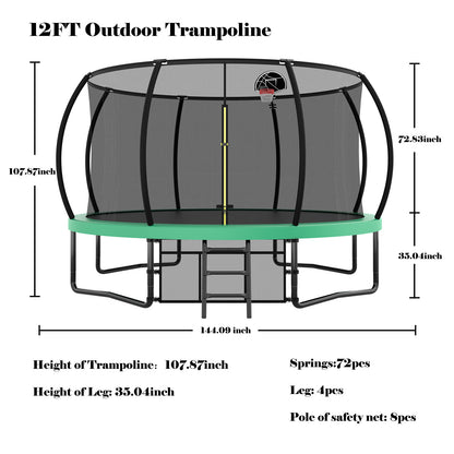 Venture 12FT Family Trampoline & Basketball Set