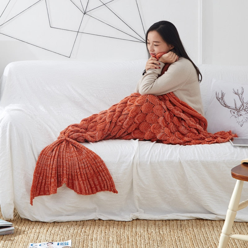 Mermaid Dreams Knitted Mermaid Tail Blanket