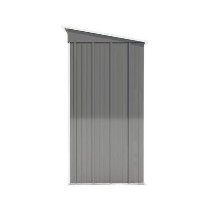 Aurelian 5 x 3 Ft Outdoor Storage Shed – Metal Garden Tool Shed with Sloping Roof & Lockable Door, Grey