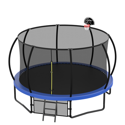 Venture 12FT Family Trampoline & Basketball Set - Blue