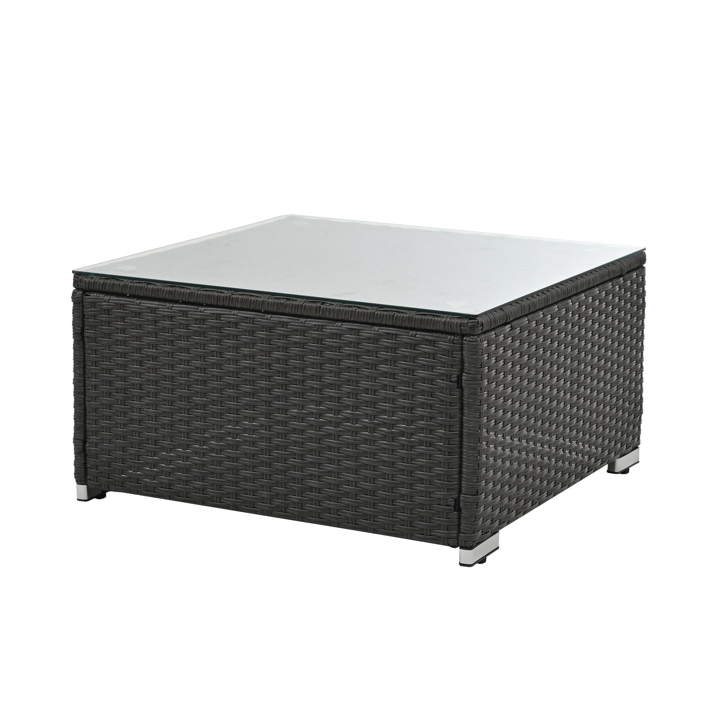 𝗔𝘂𝗿𝗲𝗹𝗶𝗮𝗻 7-𝗣𝗶𝗲𝗰𝗲 𝗠𝗼𝗱𝘂𝗹𝗮𝗿 𝗢𝘂𝘁𝗱𝗼𝗼𝗿 𝗟𝗼𝘂𝗻𝗴𝗲 𝗦𝗲𝘁 – 𝗣𝗘 𝗪𝗶𝗰𝗸𝗲𝗿 𝗣𝗮𝘁𝗶𝗼 𝗙𝘂𝗿𝗻𝗶𝘁𝘂𝗿𝗲 𝘄𝗶𝘁𝗵 𝗧𝗲𝗺𝗽𝗲𝗿𝗲𝗱 𝗚𝗹𝗮𝘀𝘀 𝗧𝗮𝗯𝗹𝗲, 𝗗𝗮𝗿𝗸 𝗚𝗿𝗮𝘆