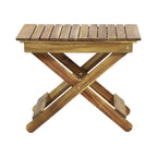 Aurelian Folding Acacia Wood Outdoor Side Table – Natural Slat-Top Patio Accent Table, 22.75