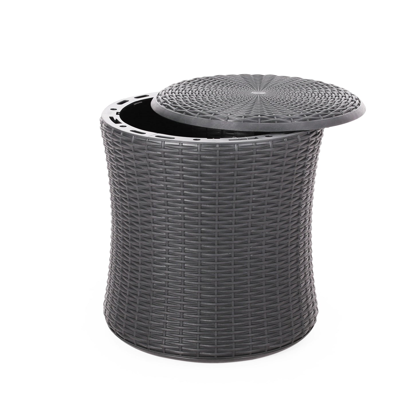 𝗔𝘂𝗿𝗲𝗹𝗶𝗮𝗻 𝗛𝗶𝗱𝗱𝗲𝗻 𝗦𝘁𝗼𝗿𝗮𝗴𝗲 𝗢𝘂𝘁𝗱𝗼𝗼𝗿 𝗦𝗶𝗱𝗲 𝗧𝗮𝗯𝗹𝗲 – 𝗠𝗼𝗱𝗲𝗿𝗻 𝗪𝗲𝗮𝘁𝗵𝗲𝗿-𝗥𝗲𝘀𝗶𝘀𝘁𝗮𝗻𝘁 𝗣𝗮𝘁𝗶𝗼 𝗔𝗰𝗰𝗲𝗻𝘁 𝗧𝗮𝗯𝗹𝗲, 𝗗𝗮𝗿𝗸 𝗚𝗿𝗮𝘆 19.25”