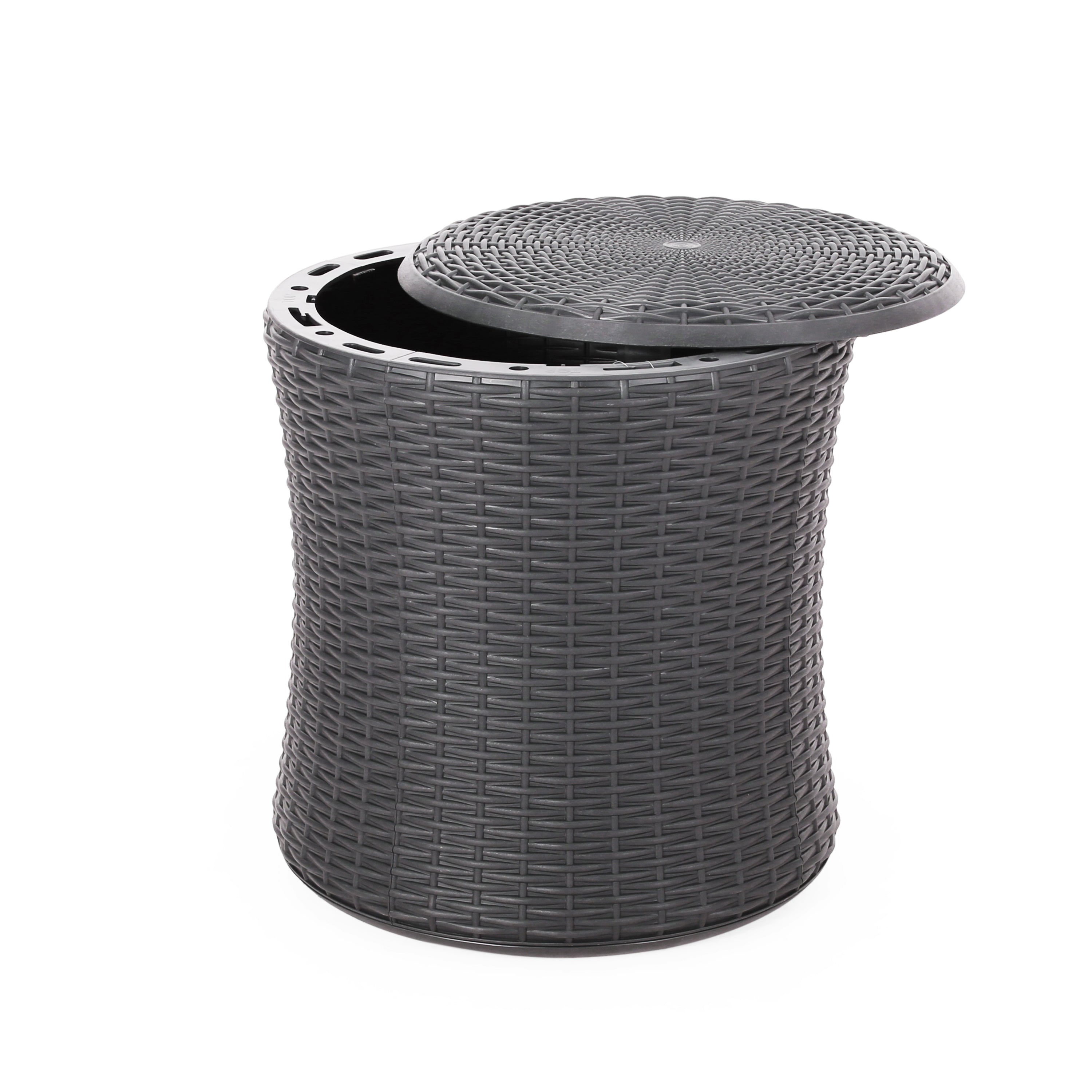 𝗔𝘂𝗿𝗲𝗹𝗶𝗮𝗻 𝗛𝗶𝗱𝗱𝗲𝗻 𝗦𝘁𝗼𝗿𝗮𝗴𝗲 𝗢𝘂𝘁𝗱𝗼𝗼𝗿 𝗦𝗶𝗱𝗲 𝗧𝗮𝗯𝗹𝗲 – 𝗠𝗼𝗱𝗲𝗿𝗻 𝗪𝗲𝗮𝘁𝗵𝗲𝗿-𝗥𝗲𝘀𝗶𝘀𝘁𝗮𝗻𝘁 𝗣𝗮𝘁𝗶𝗼 𝗔𝗰𝗰𝗲𝗻𝘁 𝗧𝗮𝗯𝗹𝗲, 𝗗𝗮𝗿𝗸 𝗚𝗿𝗮𝘆 19.25”