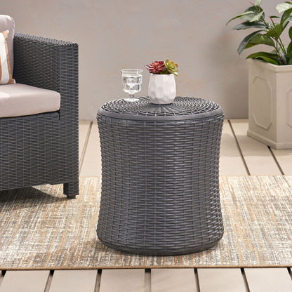 𝗔𝘂𝗿𝗲𝗹𝗶𝗮𝗻 𝗛𝗶𝗱𝗱𝗲𝗻 𝗦𝘁𝗼𝗿𝗮𝗴𝗲 𝗢𝘂𝘁𝗱𝗼𝗼𝗿 𝗦𝗶𝗱𝗲 𝗧𝗮𝗯𝗹𝗲 – 𝗠𝗼𝗱𝗲𝗿𝗻 𝗪𝗲𝗮𝘁𝗵𝗲𝗿-𝗥𝗲𝘀𝗶𝘀𝘁𝗮𝗻𝘁 𝗣𝗮𝘁𝗶𝗼 𝗔𝗰𝗰𝗲𝗻𝘁 𝗧𝗮𝗯𝗹𝗲, 𝗗𝗮𝗿𝗸 𝗚𝗿𝗮𝘆 19.25”