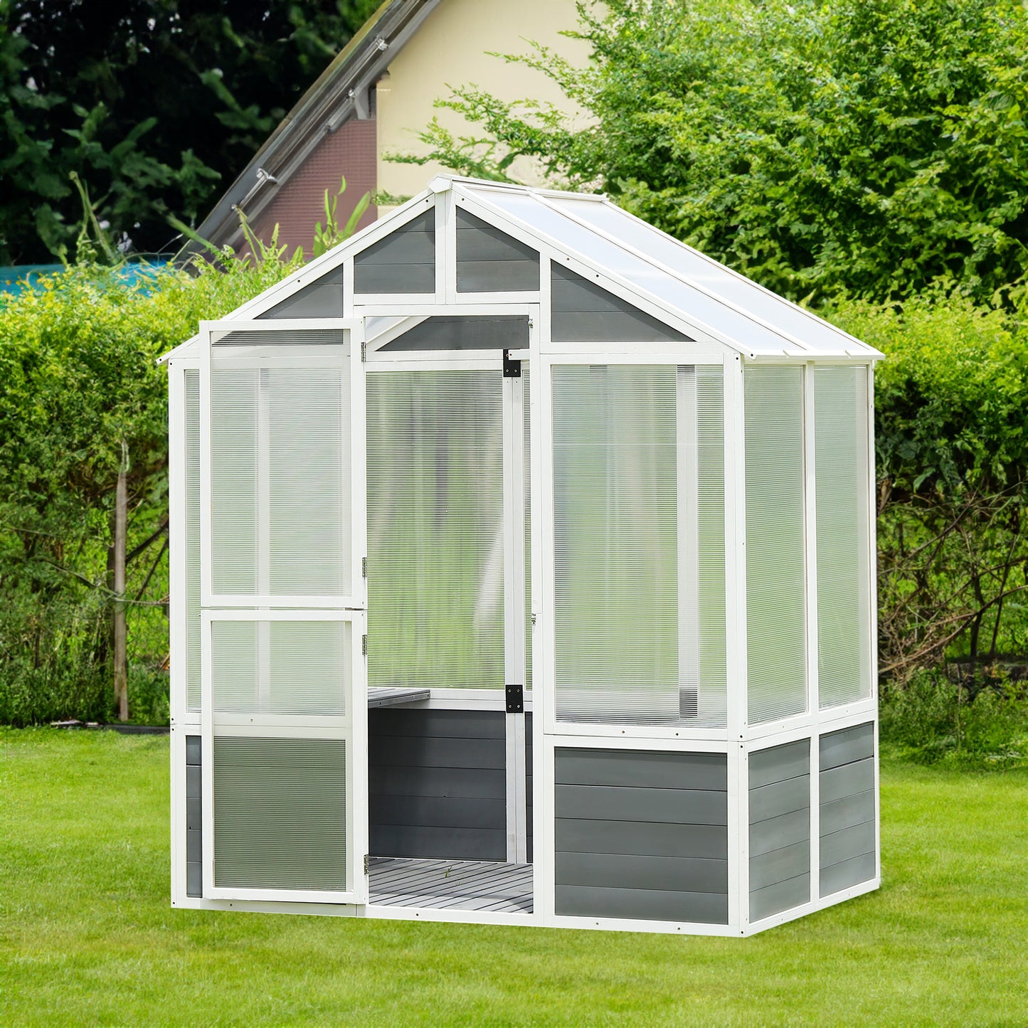 𝗔𝘂𝗿𝗲𝗹𝗶𝗮𝗻 𝗪𝗮𝗹𝗸-𝗜𝗻 𝗢𝘂𝘁𝗱𝗼𝗼𝗿 𝗚𝗿𝗲𝗲𝗻𝗵𝗼𝘂𝘀𝗲 76'' 𝘅 48'' 𝘅 86'' – 𝗣𝗼𝗹𝘆𝗰𝗮𝗿𝗯𝗼𝗻𝗮𝘁𝗲 𝗚𝗮𝗿𝗱𝗲𝗻 𝗚𝗿𝗲𝗲𝗻𝗵𝗼𝘂𝘀𝗲 𝘄𝗶𝘁𝗵 𝗪𝗼𝗼𝗱 𝗙𝗿𝗮𝗺𝗲 & 𝗟𝗼𝗰𝗸𝗮𝗯𝗹𝗲 𝗗𝗼𝗼𝗿