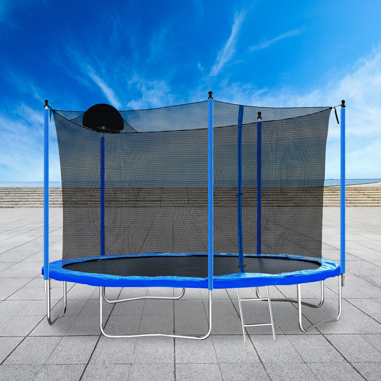 Explorer 12FT Family Trampoline & Basketball Set