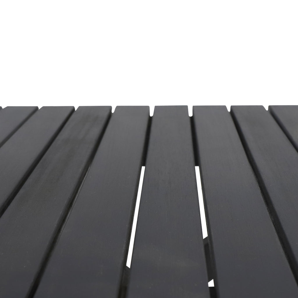 Aureliаn Folding Acacia Wood Outdoor Side Table – Modern Slat-Top Patio Accent Table, Dark Gray 22.75"