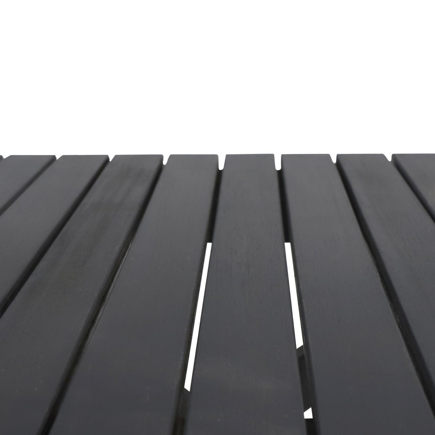 Aureliаn Folding Acacia Wood Outdoor Side Table – Modern Slat-Top Patio Accent Table, Dark Gray 22.75"