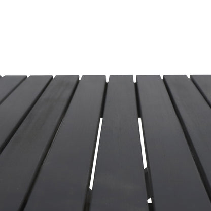 Aureliаn Folding Acacia Wood Outdoor Side Table – Modern Slat-Top Patio Accent Table, Dark Gray 22.75"