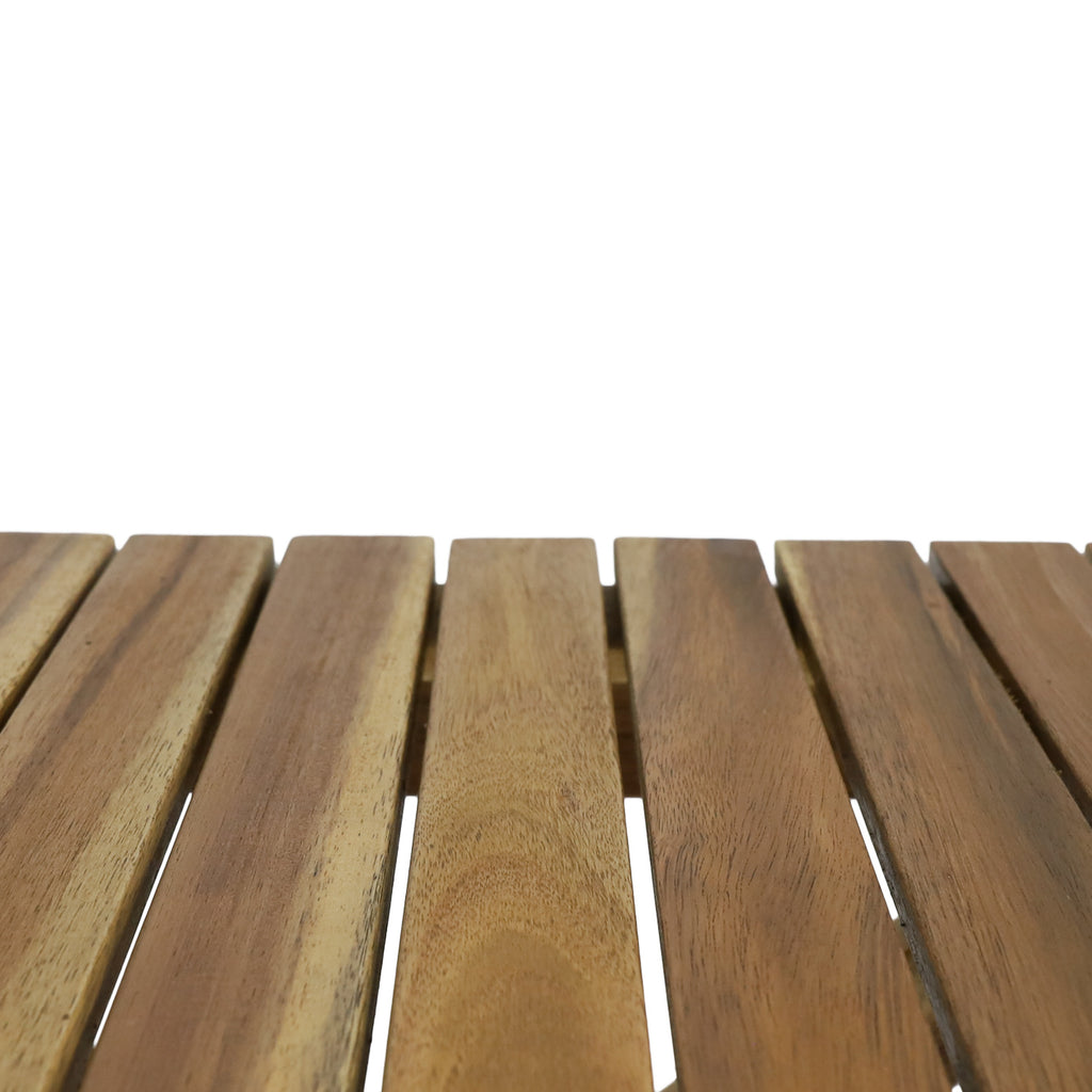 Aurelian Folding Acacia Wood Outdoor Side Table – Natural Slat-Top Patio Accent Table, 22.75