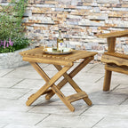 Aurelian Folding Acacia Wood Outdoor Side Table – Natural Slat-Top Patio Accent Table, 22.75