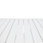 Aurelian Folding Acacia Wood Outdoor Side Table – White Slat-Top Patio Accent Table, 22.75"