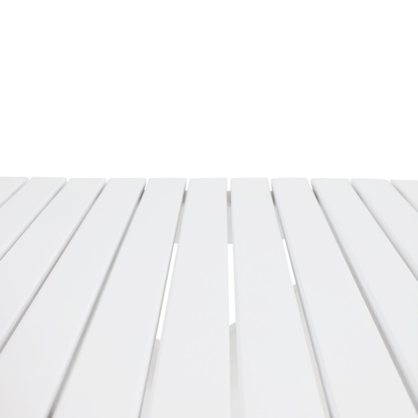 Aurelian Folding Acacia Wood Outdoor Side Table – White Slat-Top Patio Accent Table, 22.75"
