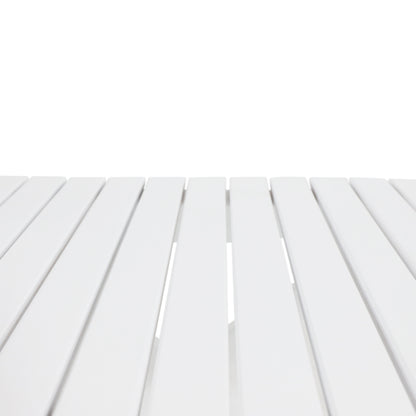 Aurelian Folding Acacia Wood Outdoor Side Table – White Slat-Top Patio Accent Table, 22.75"