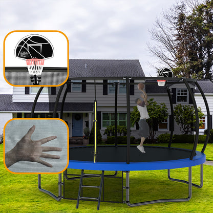 Venture 12FT Family Trampoline & Basketball Set - Blue