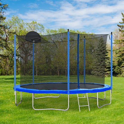 Explorer 12FT Family Trampoline & Basketball Set