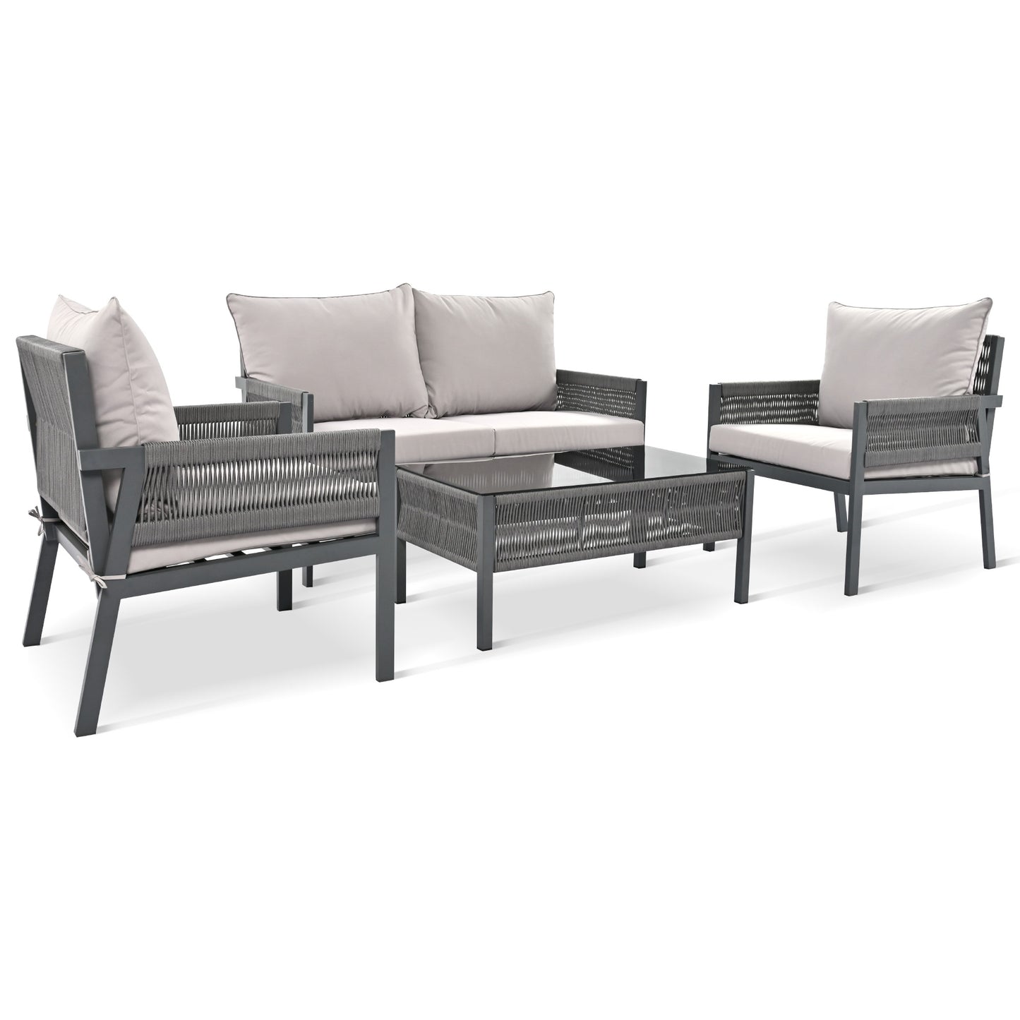 𝗔𝘂𝗿𝗲𝗹𝗶𝗮𝗻 4-𝗣𝗶𝗲𝗰𝗲 𝗥𝗼𝗽𝗲 𝗢𝘂𝘁𝗱𝗼𝗼𝗿 𝗟𝗼𝘂𝗻𝗴𝗲 𝗦𝗲𝘁 – 𝗗𝗲𝗲𝗽 𝗦𝗲𝗮𝘁𝗶𝗻𝗴 𝗣𝗮𝘁𝗶𝗼 𝗙𝘂𝗿𝗻𝗶𝘁𝘂𝗿𝗲 𝘄𝗶𝘁𝗵 𝗧𝗲𝗺𝗽𝗲𝗿𝗲𝗱 𝗚𝗹𝗮𝘀𝘀 𝗧𝗮𝗯𝗹𝗲, 𝗚𝗿𝗲𝘆