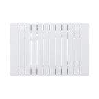 Aurelian Folding Acacia Wood Outdoor Side Table – White Slat-Top Patio Accent Table, 22.75"