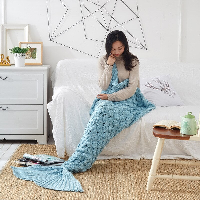 Mermaid Dreams Knitted Mermaid Tail Blanket