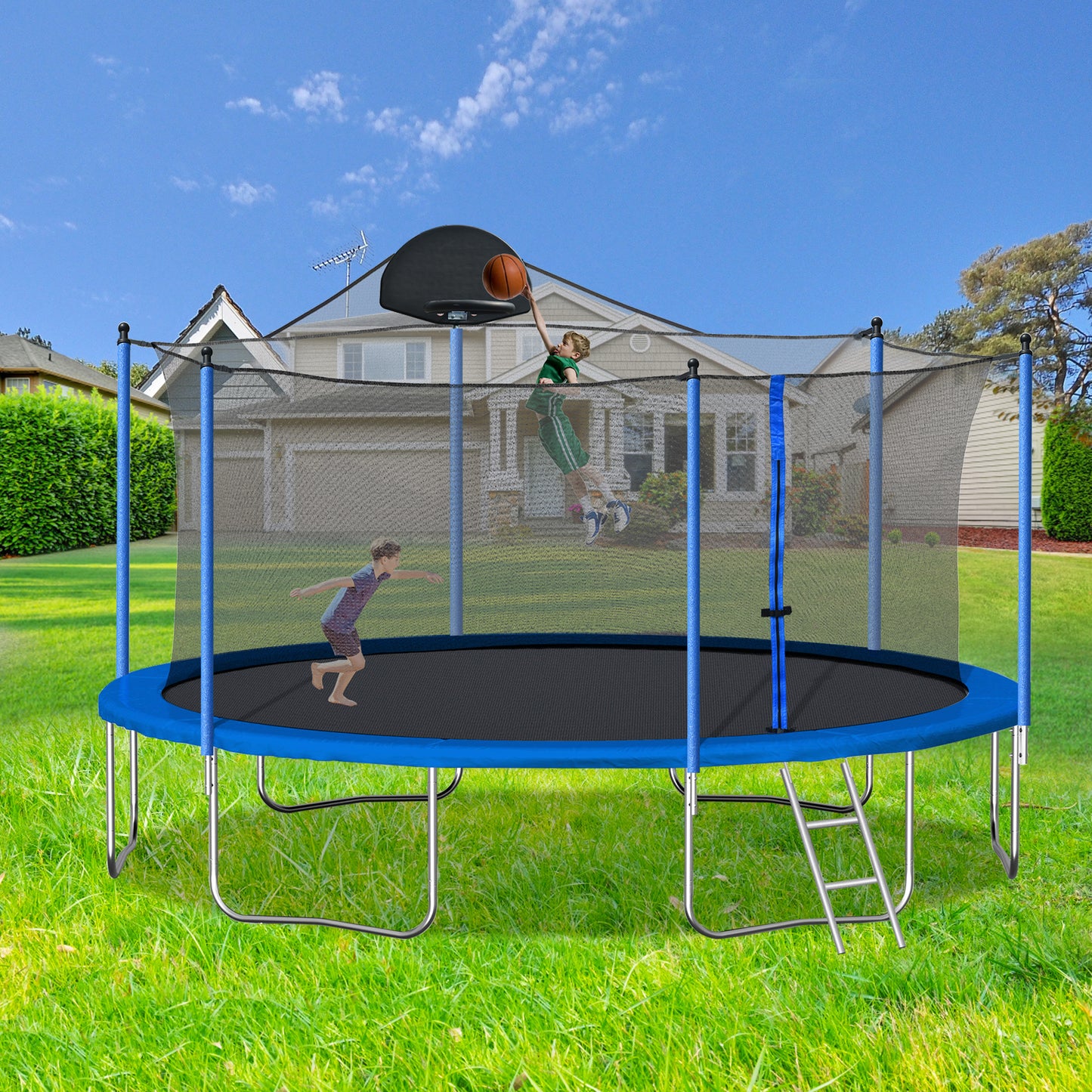 Summit 14FT Family Trampoline & Basketball Arena