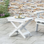 Aurelian Folding Acacia Wood Outdoor Side Table – White Slat-Top Patio Accent Table, 22.75"