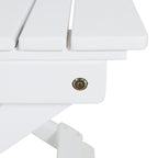 Aurelian Folding Acacia Wood Outdoor Side Table – White Slat-Top Patio Accent Table, 22.75"