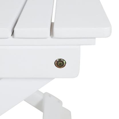 Aurelian Folding Acacia Wood Outdoor Side Table – White Slat-Top Patio Accent Table, 22.75"