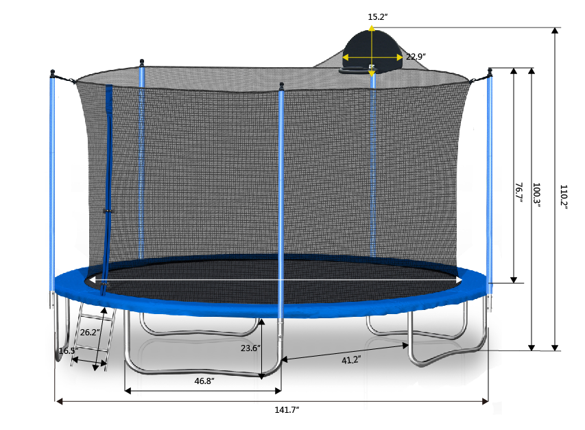 Explorer 12FT Family Trampoline & Basketball Set
