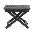 Aureliаn Folding Acacia Wood Outdoor Side Table – Modern Slat-Top Patio Accent Table, Dark Gray 22.75"