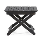 Aureliаn Folding Acacia Wood Outdoor Side Table – Modern Slat-Top Patio Accent Table, Dark Gray 22.75"