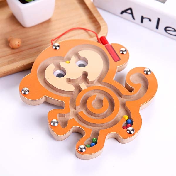 Montessori Toys Educational Wooden Toy for Children Early Learning Magnetic Maze Puzzle Labyrinth Brain Teaser Game educativo