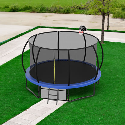 Venture 12FT Family Trampoline & Basketball Set - Blue