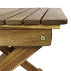 Aurelian Folding Acacia Wood Outdoor Side Table – Natural Slat-Top Patio Accent Table, 22.75